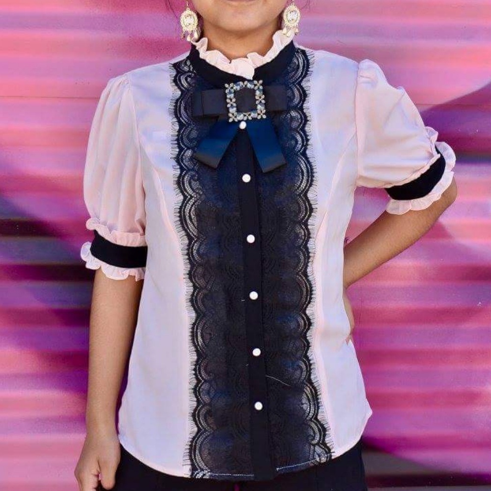 Pink Short Sleeve Blouse - Picture 1 of 1